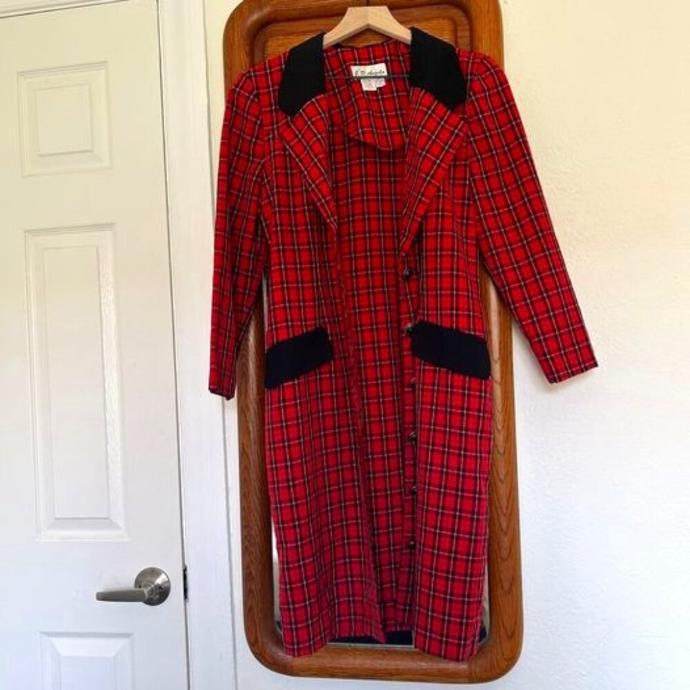 Vintage Lightweight Plaid Trench